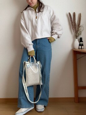 「apres jour（アプレジュール）のアイテム（スウェット）」を使った、mionさん（レディース・152cm）の春コーディネート