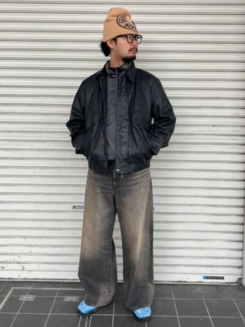 セール】ゴートレザー パネルライン ダッズブルゾン（ブルゾン