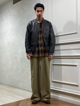 「schott（ショット）のアイテム（MA-1）」を使った、ジャーナルスタンダード メンズさん（メンズ・183cm）の秋コーディネート