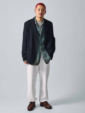 「Champion（チャンピオン）のアイテム（スウェットパンツ）」を使った、ジャーナルスタンダード メンズさん（メンズ・171cm）の冬コーディネート