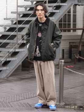 「コーデュロイパンツ」｜「アイテム（ブルゾン）」を使った、ジャーナルスタンダード メンズさん（メンズ・167cm）の冬コーディネート