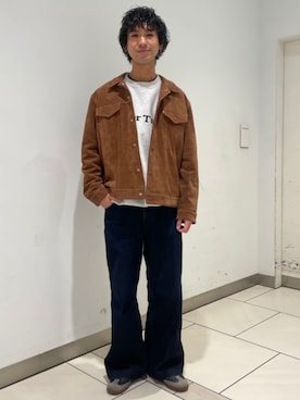 「アイテム（ブルゾン、ブラウン系）」を使った、ジャーナルスタンダード メンズさん（メンズ・180cm）の冬コーディネート