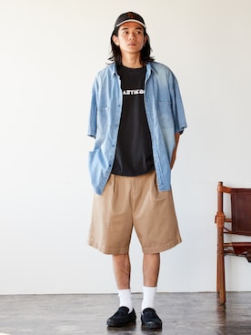 「ダンガリーシャツ」｜ジャーナルスタンダード メンズさん（メンズ・181cm）の春コーディネート