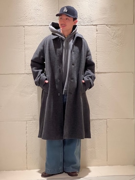 「JOURNAL STANDARD（ジャーナルスタンダード）のアイテム（ステンカラーコート）」を使った、ジャーナルスタンダード メンズさん（メンズ・170cm）の冬コーディネート