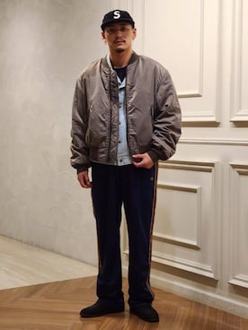 「JOURNAL STANDARD（ジャーナルスタンダード）のアイテム（MA-1）」を使った、ジャーナルスタンダード メンズさん（メンズ・170cm）の秋コーディネート