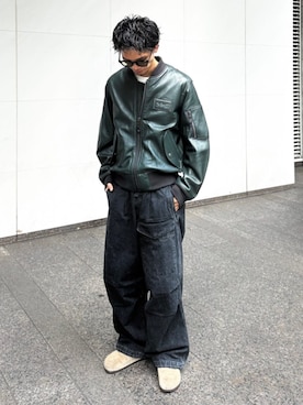 「schott（ショット）のアイテム（MA-1）」を使った、ジャーナルスタンダード メンズさん（メンズ・180cm）の秋コーディネート