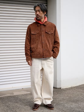 「アイテム（ブルゾン、ブラウン系）」を使った、ジャーナルスタンダード メンズさん（メンズ・185cm）の冬コーディネート