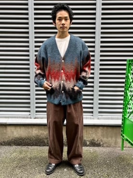 J.S.Homestead / Stead モヘアミックス ジグザグカーディガンを