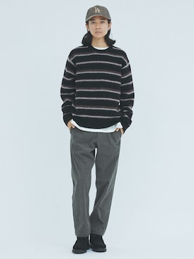 「クルーネックニット」｜ジャーナルスタンダード メンズさん（メンズ・181cm）の秋コーディネート