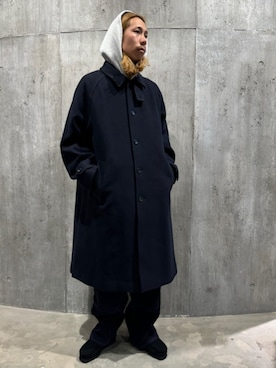 「JOURNAL STANDARD（ジャーナルスタンダード）のアイテム（ステンカラーコート）」を使った、ジャーナルスタンダード メンズさん（メンズ・175cm）の冬コーディネート