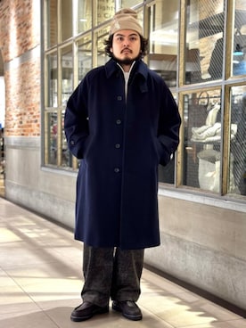 「JOURNAL STANDARD（ジャーナルスタンダード）のアイテム（ステンカラーコート）」を使った、ジャーナルスタンダード メンズさん（メンズ・172cm）の秋コーディネート