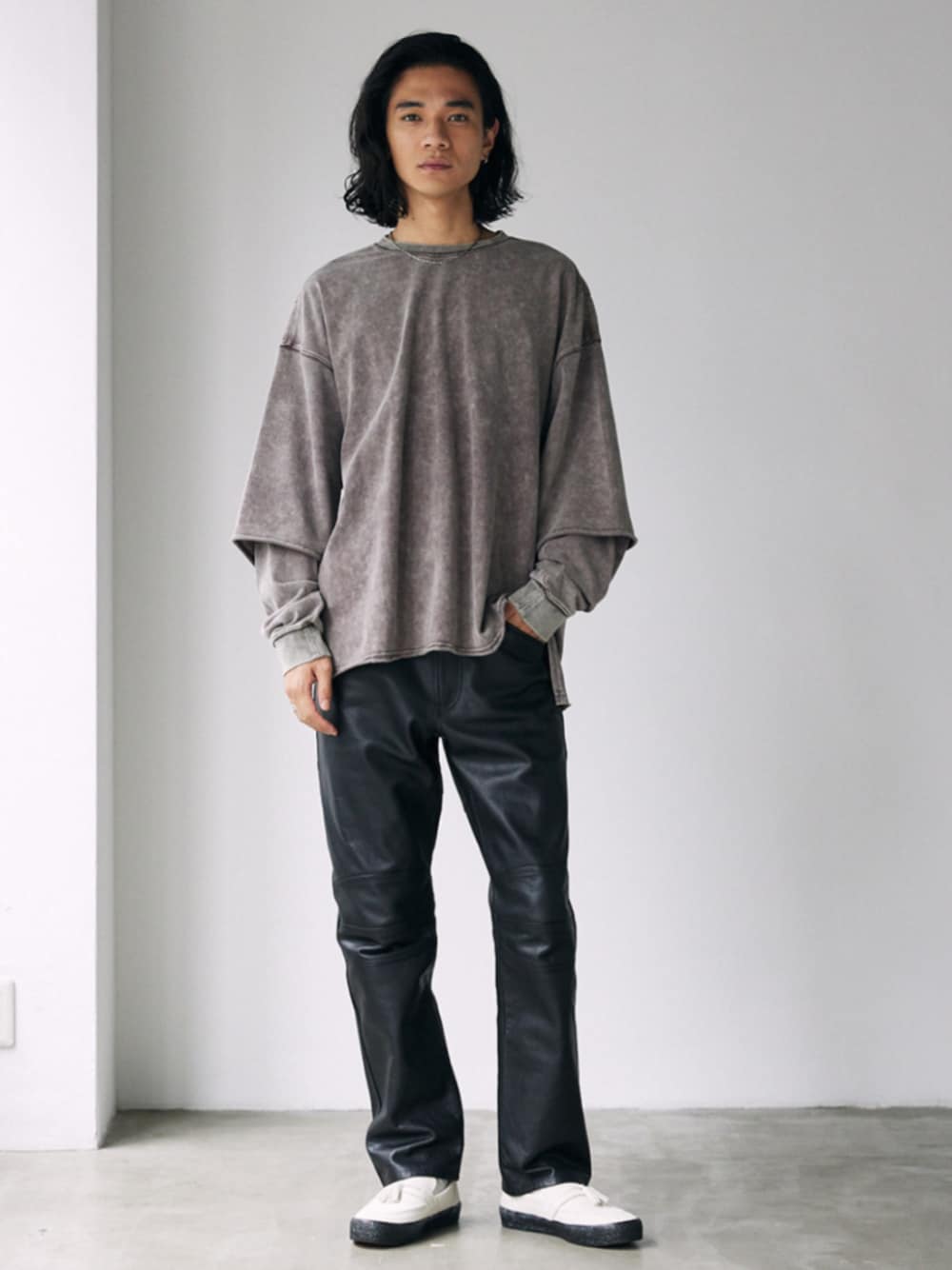 JOURNAL STANDARD FAKE SUEDE CUTOFF DENIM