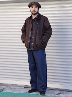 「アイテム（ブルゾン、ブラウン系）」を使った、ジャーナルスタンダード メンズさん（メンズ・180cm）の冬コーディネート