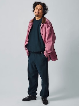 「Champion（チャンピオン）のアイテム（スウェットパンツ）」を使った、ジャーナルスタンダード メンズさん（メンズ・172cm）の冬コーディネート