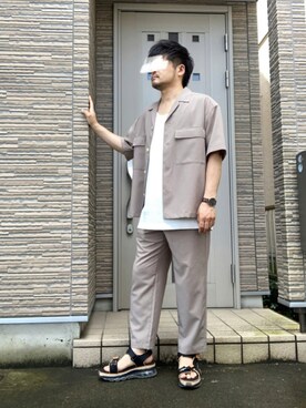 「UNITED TOKYO（ユナイテッドトウキョウ）のエアマルチソールサンダル（サンダル）」を使った、タルナンドさん（メンズ・165cm）の夏コーディネート