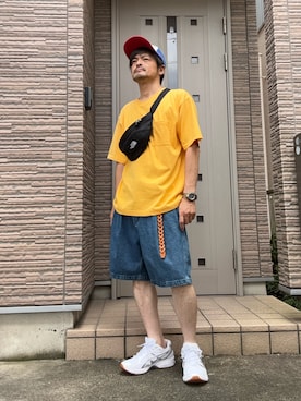 「ASICS（アシックス）のアイテム」を使った、タルナンドさん（メンズ・165cm）の夏コーディネート