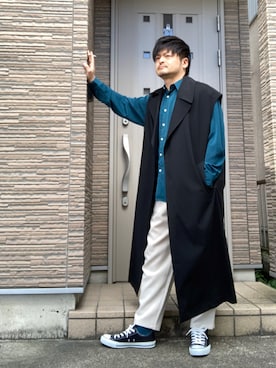 「RAGEBLUE（レイジブルー）のアイテム（トレンチコート）」を使った、タルナンドさん（メンズ・165cm）の春コーディネート
