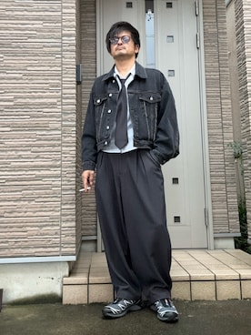 「アイテム（デニムジャケット）」を使った、タルナンドさん（メンズ・165cm）の秋コーディネート