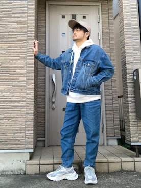 「JUNRED（ジュンレッド）のアイテム（デニムジャケット）」を使った、タルナンドさん（メンズ・165cm）の春コーディネート