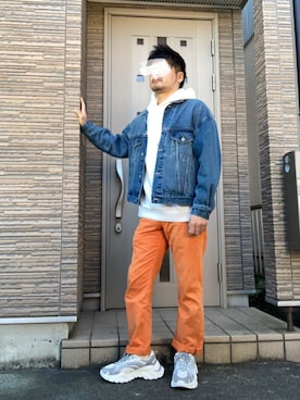 「JUNRED（ジュンレッド）のアイテム（デニムジャケット）」を使った、タルナンドさん（メンズ・165cm）の秋コーディネート