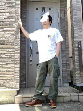 「ZOZO（ゾゾ）のアイテム（Tシャツ/カットソー）」を使った、タルナンドさん（メンズ・165cm）の春コーディネート