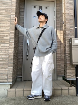 「アイテム（キャップ）」を使った、タルナンドさん（メンズ・165cm）の春コーディネート