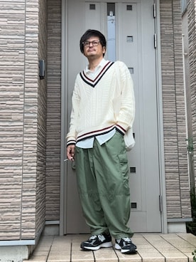 「アイテム（カーゴパンツ）」を使った、タルナンドさん（メンズ・165cm）の秋コーディネート