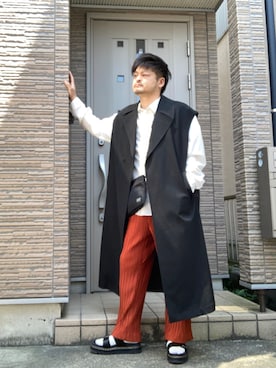 「RAGEBLUE（レイジブルー）のアイテム（トレンチコート）」を使った、タルナンドさん（メンズ・165cm）の春コーディネート