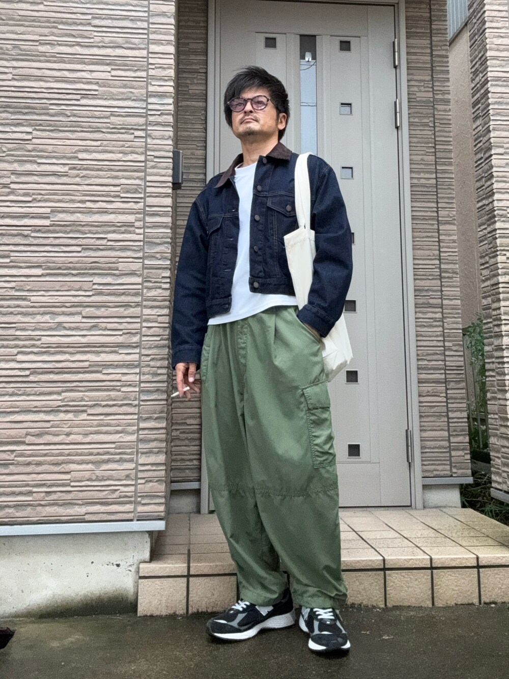 niko and  ニコアンド シャカバルーンポケパンツ カーキ L