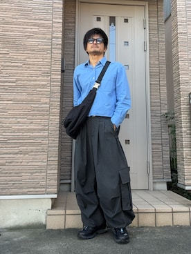 「アイテム（カーゴパンツ）」を使った、タルナンドさん（メンズ・165cm）の秋コーディネート