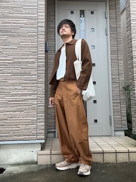 「アイテム（カーディガン/ボレロ）」を使った、タルナンドさん（メンズ・165cm）の秋コーディネート