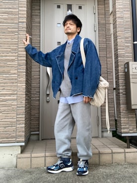 「shiki tokyo（シキトウキョウ）のアイテム（ジャケット/アウター）」を使った、タルナンドさん（メンズ・165cm）の冬コーディネート