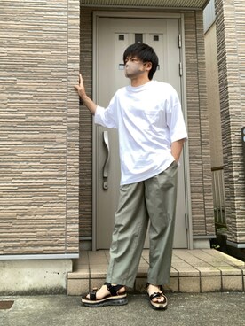 「UNITED TOKYO（ユナイテッドトウキョウ）のエアマルチソールサンダル（サンダル）」を使った、タルナンドさん（メンズ・165cm）の夏コーディネート