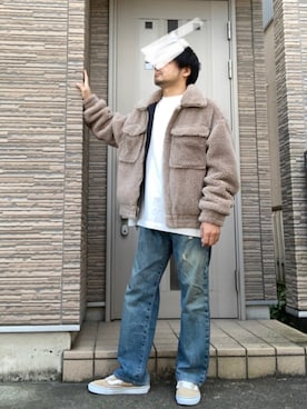 「VANS（バンズ）のVANS ヴァンズ OLD SKOOL DX オールドスクール DX CALM V36CL+ CALM  GINGER（スニーカー）」を使った、タルナンドさん（メンズ・165cm）の冬コーディネート
