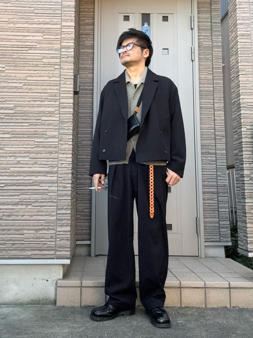 ⭐︎セット販売 ドレープオーバー ダブルショートジャケット、パンツ Loose/ルース（ルース）の「ドレープオーバー ダブルショート