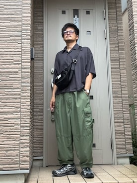 「アイテム（カーゴパンツ）」を使った、タルナンドさん（メンズ・165cm）の夏コーディネート