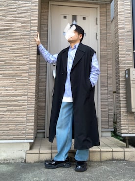 「RAGEBLUE（レイジブルー）のアイテム（トレンチコート）」を使った、タルナンドさん（メンズ・165cm）の春コーディネート