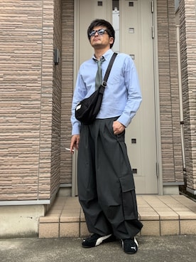 「PUMA（プーマ）のアイテム」を使った、タルナンドさん（メンズ・165cm）の春コーディネート