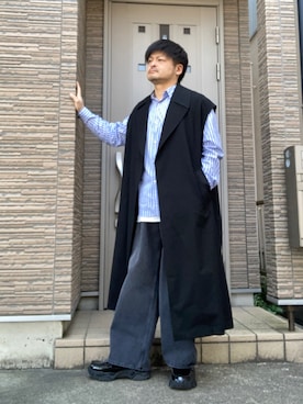 「RAGEBLUE（レイジブルー）のアイテム（トレンチコート）」を使った、タルナンドさん（メンズ・165cm）の春コーディネート