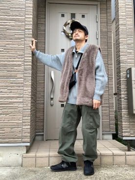 「HARE（ハレ）のアイテム（その他アウター）」を使った、タルナンドさん（メンズ・165cm）の冬コーディネート