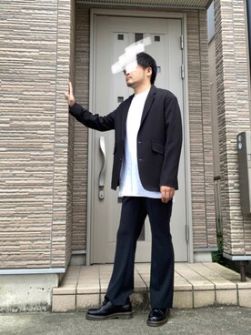 「WYM LIDNM（ウィム バイ リドム）のRELAX DRAPE SET-UP/セットアップ（セットアップ）」を使った、タルナンドさん（メンズ・165cm）の秋コーディネート