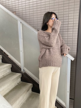「袖ボリューム」｜「アイテム（スラックス）」を使った、CANAさん（レディース・162cm）の秋コーディネート
