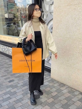 「titivate（ティティベイト）のアイテム（ブルゾン）」を使った、CANAさん（レディース・162cm）の冬コーディネート