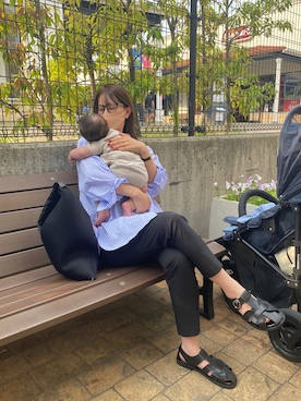 「BURBERRY（バーバリー）のアイテム（メガネ）」を使った、CANAさん（レディース・162cm）の春コーディネート