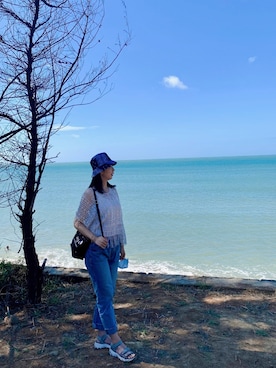 「海」｜「アイテム（その他トップス）」を使った、wear C.🇹🇼さん（レディース・167cm）の秋コーディネート