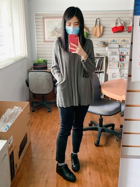 「通勤穿搭」｜「アイテム（アクセサリー）」を使った、wear C.🇹🇼さん（レディース・167cm）の冬コーディネート
