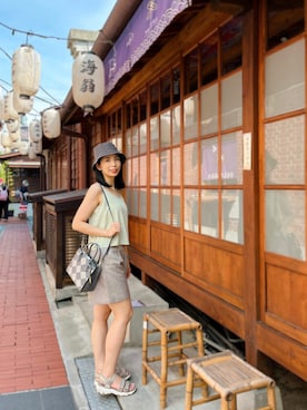 「SKECHERS（スケッチャーズ）のアイテム（サンダル）」を使った、wear C.🇹🇼さん（レディース・167cm）の秋コーディネート