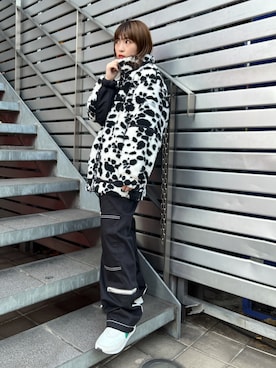 ライダースジャケット X-girl - DALMATIAN OUTDOOR BOA RIDERS JACKET X-girl（エックスガール）の「DALMATIAN OUTDOOR BOA RIDERS