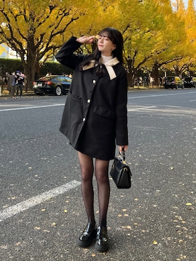 「アイテム（ローファー）」を使った、kurumiさん（レディース・160cm）の秋コーディネート