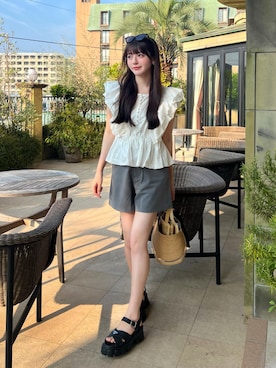 「アイテム（バッグ）」を使った、kurumiさん（レディース・160cm）の夏コーディネート